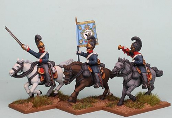 Front Rank Miniatures: PSNRPK30 Prussian Cuirassiers Command Galloping, Officer Has A Separate Pivot