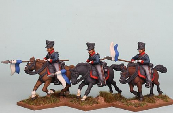 Front Rank Miniatures: PSNRPK31 Prussian Uhlans Galloping/Attacking, Lance Forward (3 Mounted Figure