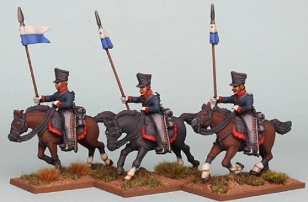 Front Rank Miniatures: PSNRPK32 Prussian Uhlans Galloping, Lance Up. Separate Pivoting Lance Arms (3