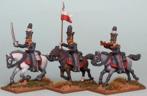 Front Rank Miniatures: PSNRPK36 Prussian Guard Ulhan Command, Galloping. Separate Pivoting Arms (3 M