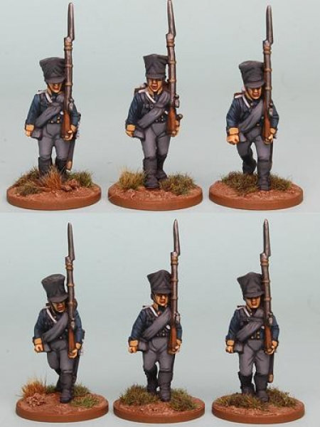 Front Rank Miniatures: PSNRPK4 Prussian Fusiliers In Shako, Marching (6 Figures)