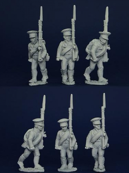Front Rank Miniatures: PSNRPK9 Prussian Reservists In Cap, Marching (6 Figures)