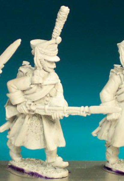 Front Rank Miniatures: RN45 Grenadier / Carabinier In Greatcoat - Advancing With Levelled Musket (6 