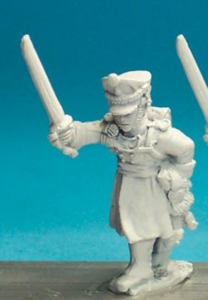 Front Rank Miniatures: RN52 Officer In Greatcoat - Musketeer/Jager Officer (6 figures)