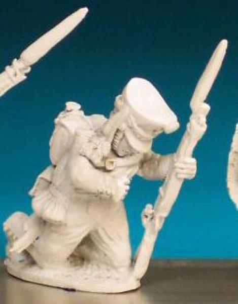 Front Rank Miniatures: RN6 Musketeer / Jager - Kneeling Wounded (6 figures)