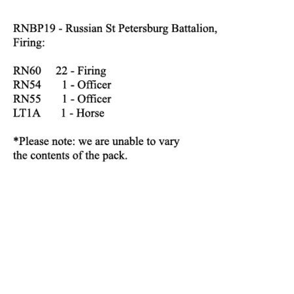 Front Rank Miniatures: RNBP19 St. Petersburg Militia Battalion, Firing (24 Figures)