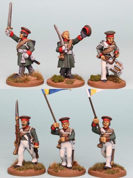Front Rank Miniatures: RNRPK10 Mixed Russian Command In Forage Cap, With Officers In Frock Coats, Ad