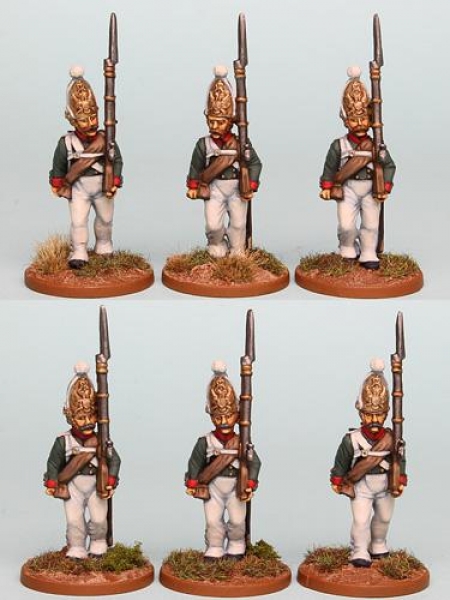Front Rank Miniatures: RNRPK13 Mixed Pavlov Grenadiers In Mitre, Marching (6 Figures)