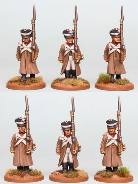 Front Rank Miniatures: RNRPK16 Mixed Russian Infantry In Greatcoat & Kiwer, Marching (6 Figures)