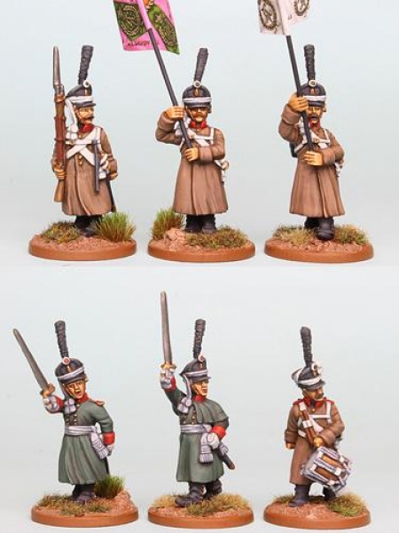 Front Rank Miniatures: RNRPK19 Mixed Russian Grenadier / Carabinier Command In Greatcoat & Kiwer, Ad