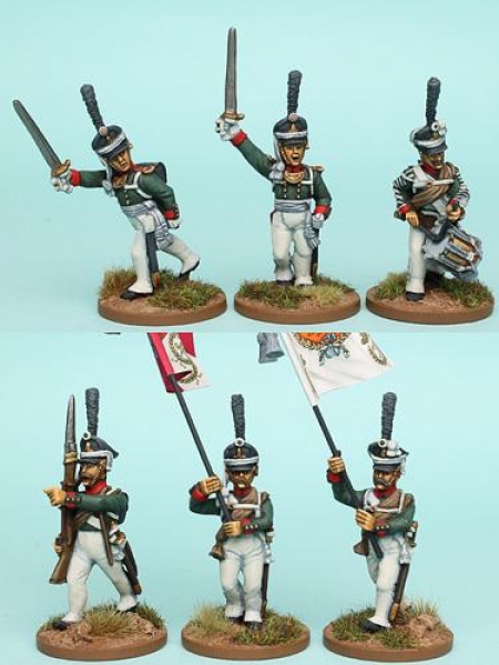 Front Rank Miniatures: RNRPK4 Mixed Russian Grenadier / Carabinier Command In Kiwer, Advancing (6 Fi