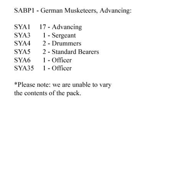 Front Rank Miniatures: SABP1 German Musketeers Advancing (24 Figures)