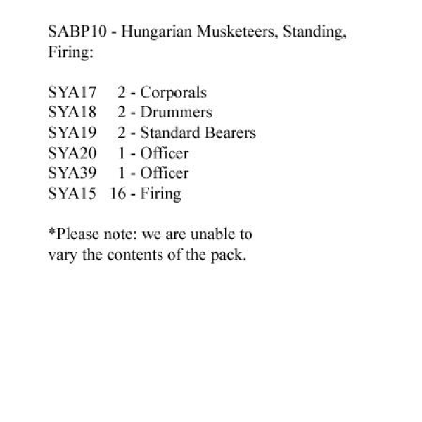 Front Rank Miniatures: SABP10 Hungarian Musketeers Standing Firing (24 Figures)