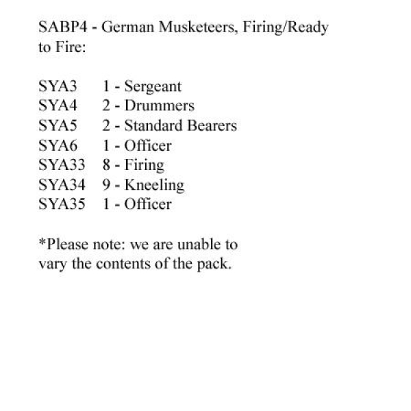 Front Rank Miniatures: SABP4 German Musketeers Firing/Ready To Fire (24 Figures)