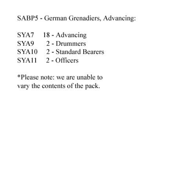 Front Rank Miniatures: SABP5 German Grenadiers Advancing (24 Figures)