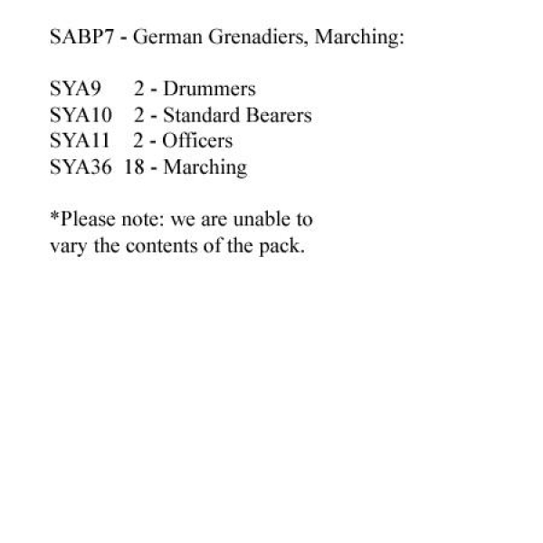 Front Rank Miniatures: SABP7 German Grenadiers Marching (24 Figures)