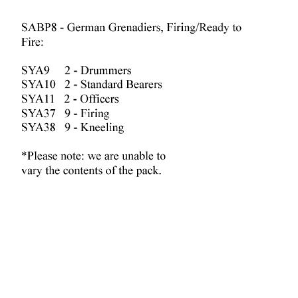 Front Rank Miniatures: SABP8 German Grenadiers Firing/Ready To Fire (24 Figures)