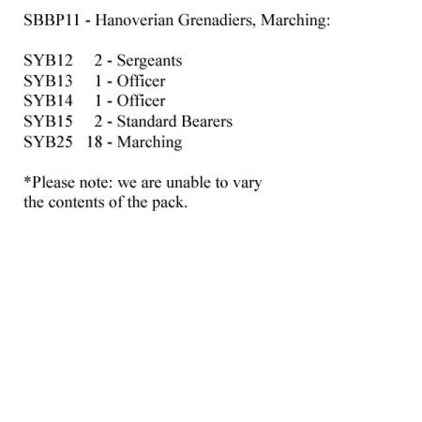 Front Rank Miniatures: SBBP11 Hanoverian Grenadiers Marching (24 Figures)