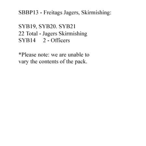 Front Rank Miniatures: SBBP13 Freitags Jagers Skirmishing (24 Figures)