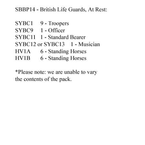 Front Rank Miniatures: SBBP14 Cavalry - British Life Guards At Rest (12 Mounted Figures)