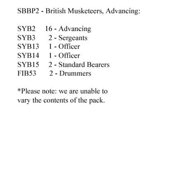 Front Rank Miniatures: SBBP2 British Musketeers Advancing (24 Figures)