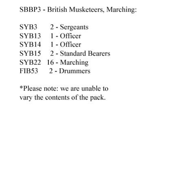 Front Rank Miniatures: SBBP3 British Musketeers Marching (24 Figures)