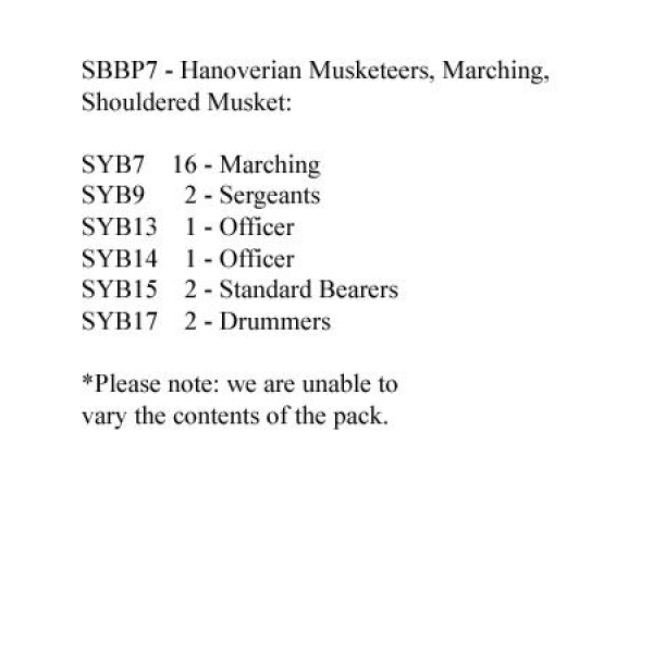 Front Rank Miniatures: SBBP7 Hanoverian Musketeers Marching Shouldered Musket (24 Figures)
