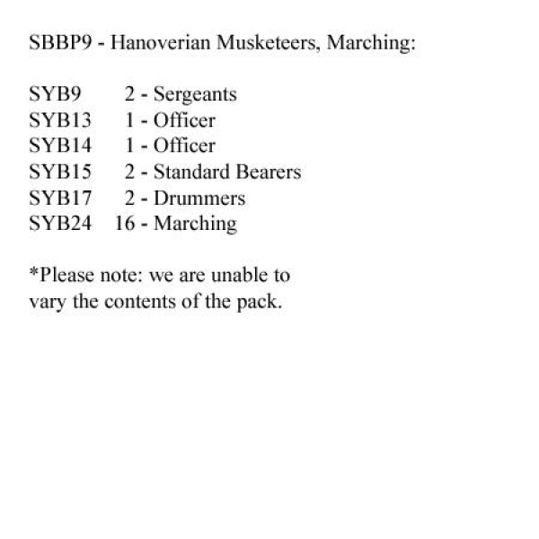 Front Rank Miniatures: SBBP9 Hanoverian Musketeers Marching (24 Figures)