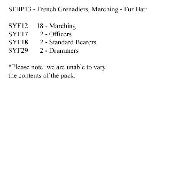 Front Rank Miniatures: SFBP13 French Grenadiers (Fur Hat) Marching (24 Figures)