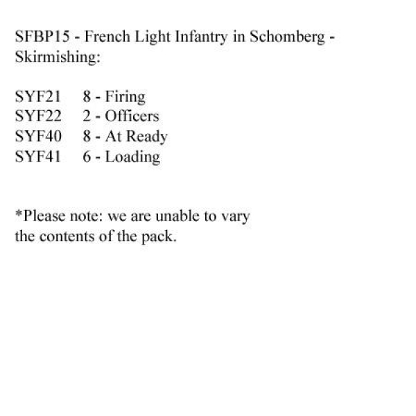 Front Rank Miniatures: SFBP15 French Light Infantry In Schomburg, Skirmishing (24 Figures)