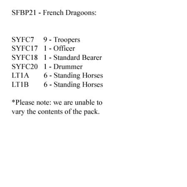 Front Rank Miniatures: SFBP21 Cavalry - French Dragoon, At Rest (12 Mounted Figures)