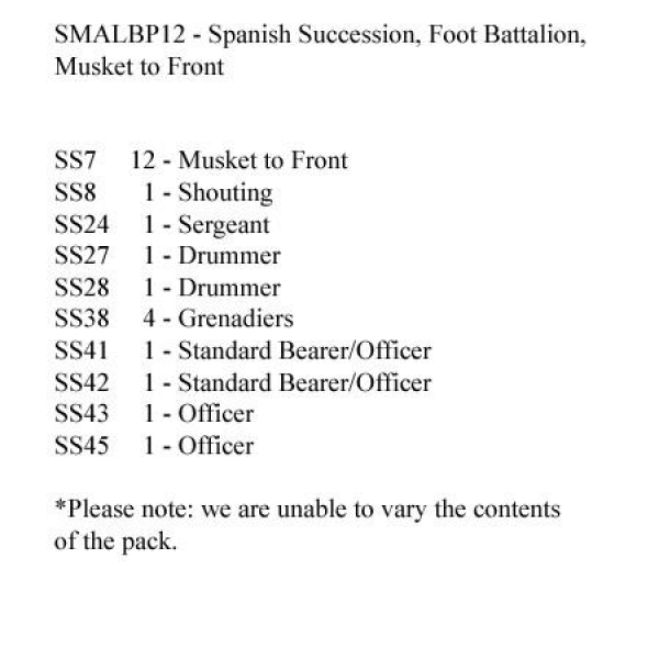 Front Rank Miniatures: SMALBP12 Spanish Succession Musketeers Standing Musket Held To Front (24 Figu