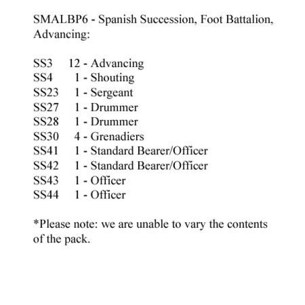 Front Rank Miniatures: SMALBP6 Spanish Succession Musketeers Advancing (24 Figures)