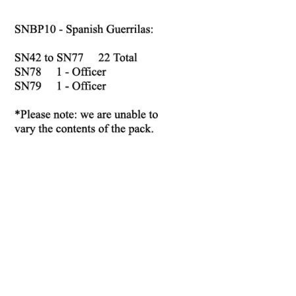 Front Rank Miniatures: SNBP10 Mixed Spanish Guerrilla's In Various Poses (24 Figures)