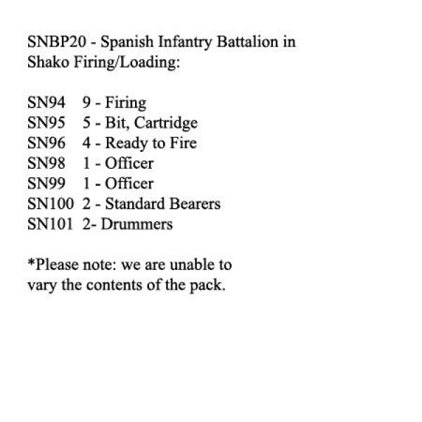 Front Rank Miniatures: SNBP20 Spanish Infantry, Shako, 24 Figures Firing/Loading (24 Figures)