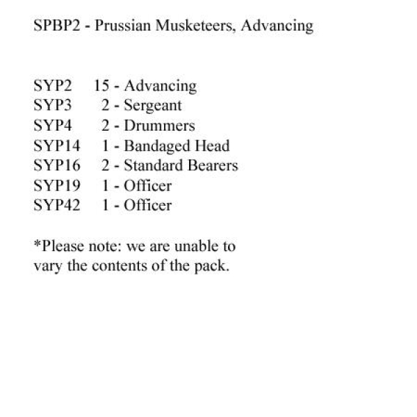 Front Rank Miniatures: SPBP2 Prussian Musketeers, Advancing (24 Figures)
