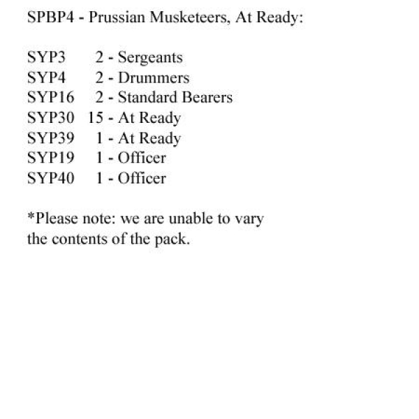 Front Rank Miniatures: SPBP4 Prussian Musketeers, At Ready (24 Figures)