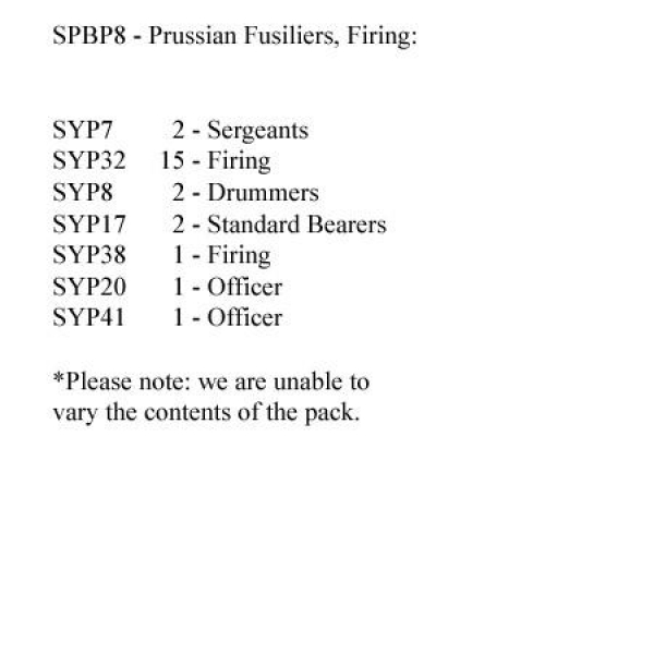 Front Rank Miniatures: SPBP8 Prussian Fusiliers, Firing (24 Figures)