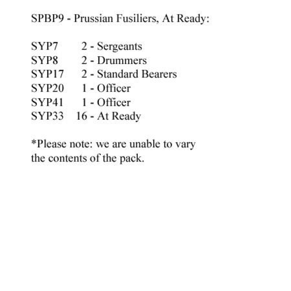 Front Rank Miniatures: SPBP9 Prussian Fusiliers, At Ready (24 Figures)