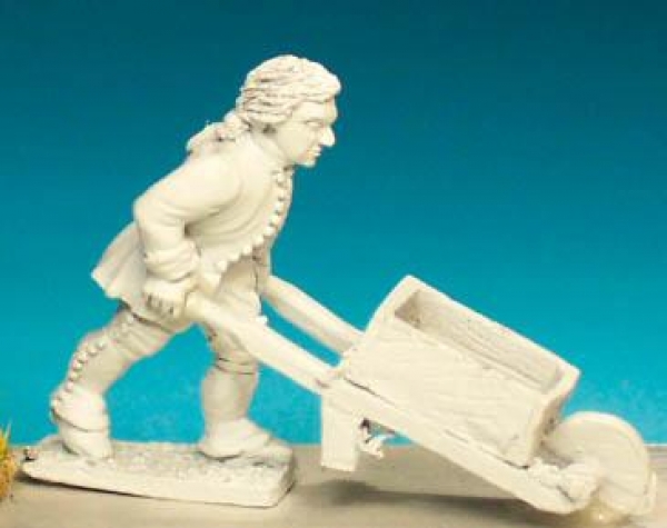 Front Rank Miniatures: SYFA4 Artillery Crewman - Labourer & Wheelbarrow (6 figures)