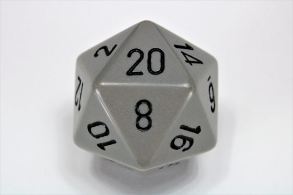 Chessex Special Dice: Grey/blac Opaque 34mm d20 (1)
