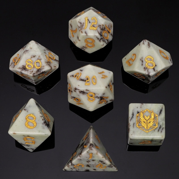 Dragon's Hoard Gemstone Dice - Petrified Wood