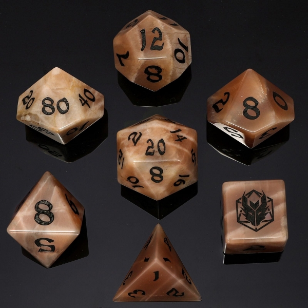 Dragon's Hoard Gemstone Dice - Moonstone