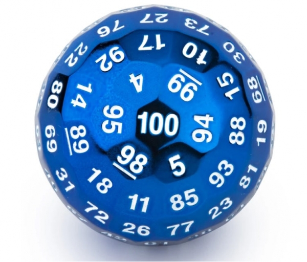 Titan's Fist Blue Metal D100 Dice