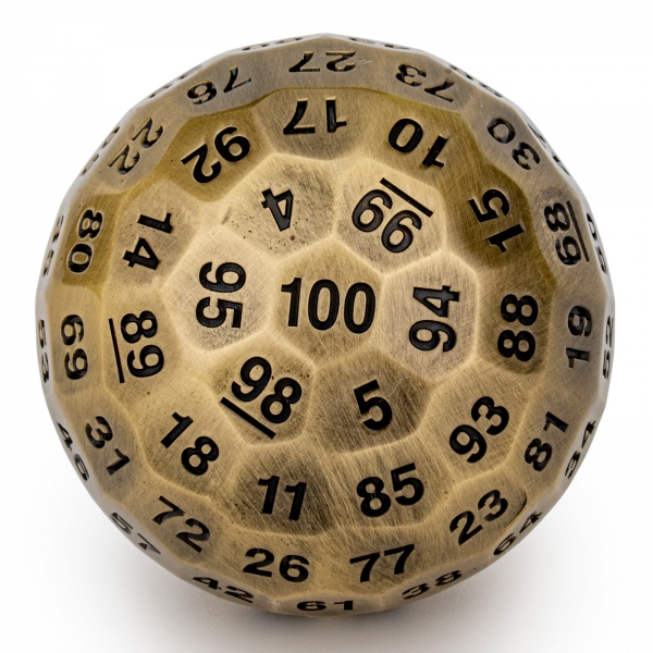 Titan's Fist Ancient Bronze Metal D100 Dice