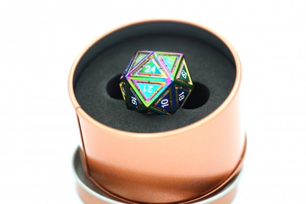 Titan's Fist Metal D24 Dice - Prism Rainbow