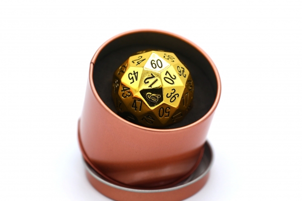 Titan's Fist Metal D60 Dice - Gold w/ Black