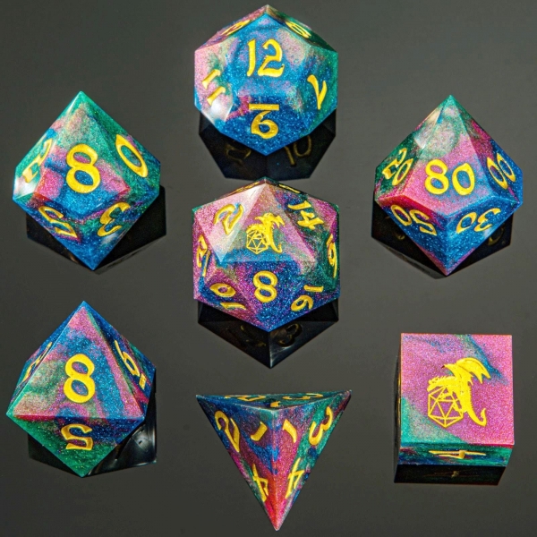 Captured Magic Hand Sanded Sharp Edge Resin - Chromatic Dragon