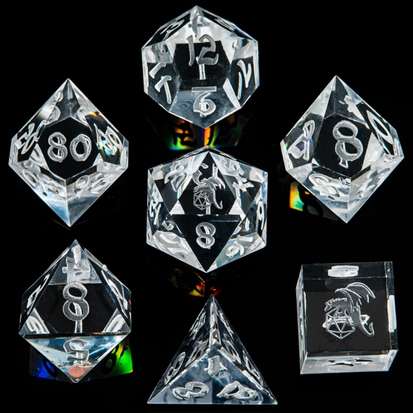 Captured Magic Hand Sanded Sharp Edge Resin - White Crystal