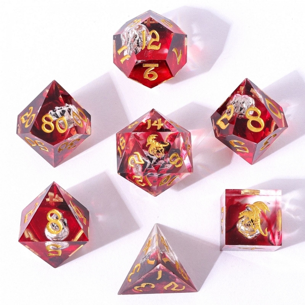 Captured Magic Hand Sanded Sharp Edge Resin - Clear with Red Ribbon and Skull